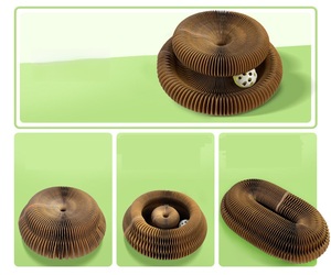 Met Kattenkruid Doordrenkte Ronde Bal Magisch Orgel Kattenkrabber Opvouwbare Interactieve Bel-Inclusief Gegolfd Papier Kattenspeelgoed Voor Katten - Product Image 6