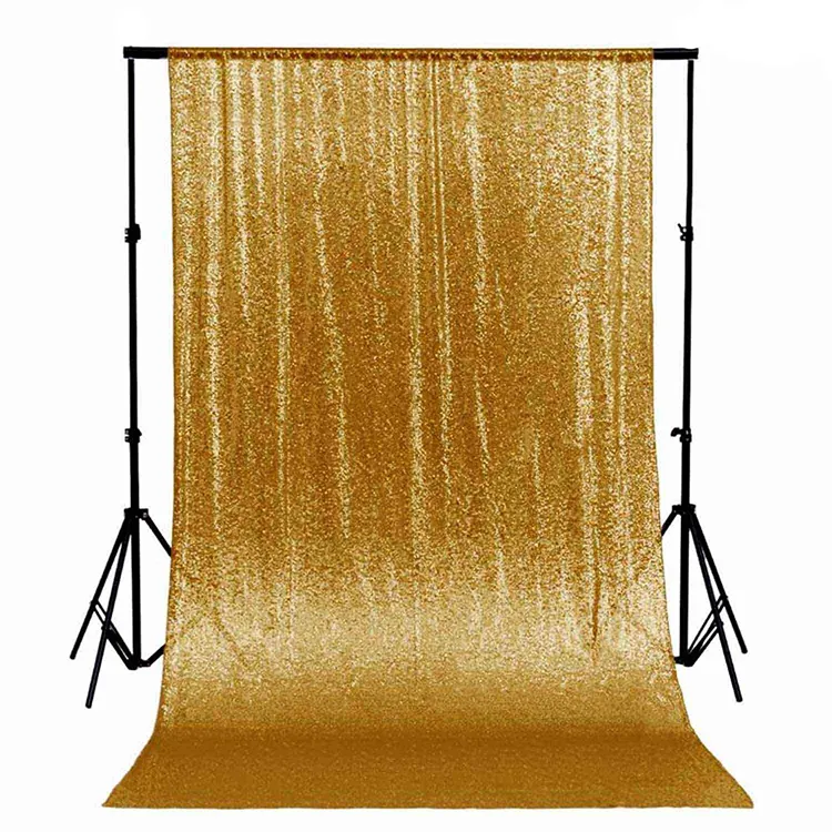 Fiesta de cabina de la foto de boda telón de Panel de decoración de oro brillo lentejuelas cortinas cortina
