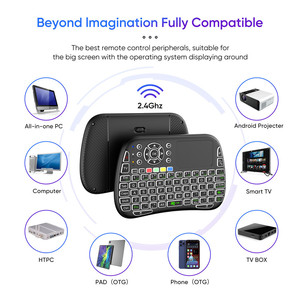 Mini teclado inalámbrico inteligente Bluetooth y 2,4G Modo dual Touchpad Voz Luz de fondo colorida