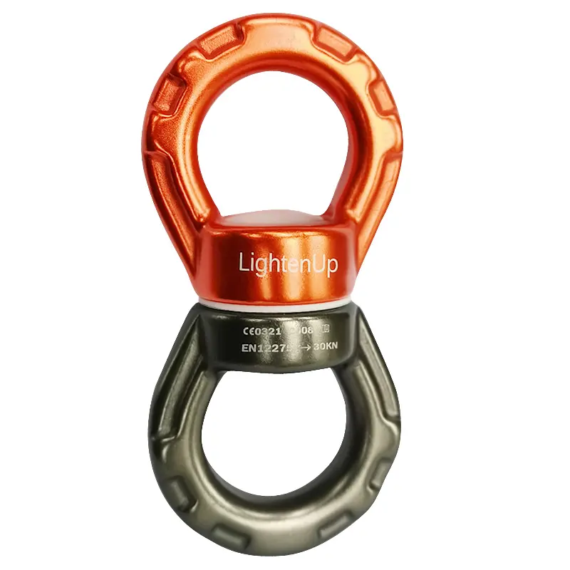 Aksesori olahraga memanjat luar ruangan 30KN, Carabiner putar mengunci sendiri, kait Carabiner berputar