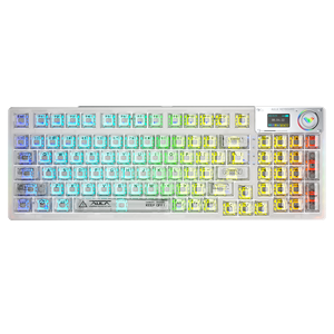 AULA F98pro 95 <strong>Keys</strong> Transparent RGB Hot Swap Intelligent Display Tri-Mode Connect Game Mechanical <strong>Keyboard</strong> - Product Image 1