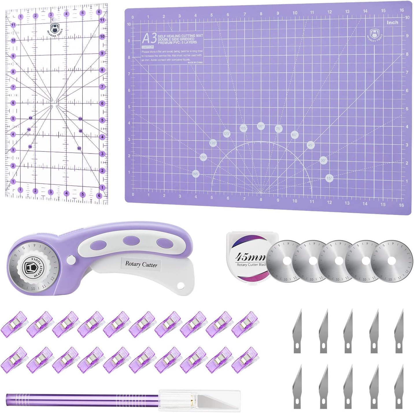 Tapis de découpe Purple-A3 et ensemble de couteaux rotatifs