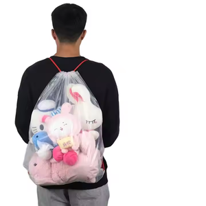定制彩色尺寸标志背包购物袋LDPE HDPE背包拉绳袋 - Product Image 2