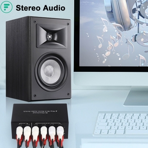 <strong>4</strong>-Way Stereo L/R Sound Channel Bi-Directional Audio Switcher 2 in <strong>4</strong> Out/<strong>4</strong> in 2 Out <strong>Splitter</strong> RCA Stereo <strong>Switch</strong> Selector for DVD