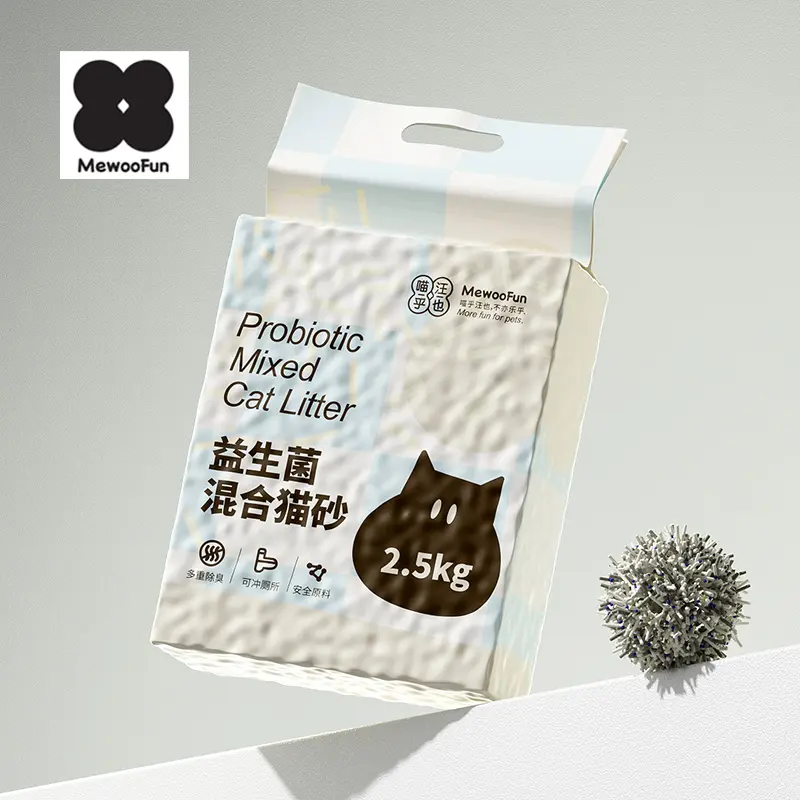 MewooFun OEM 지원 개인 라벨 고양이 쓰레기 제품 모래 고양이 전체 Tufo 고양이 쓰레기