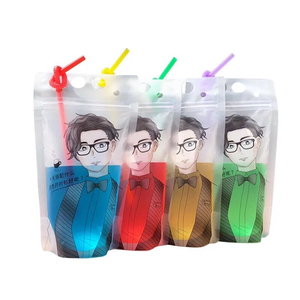 カスタム200Ml 350Ml 450Ml 700Ml使い捨て再封可能スタンドアッププラスチックフルーツジュース包装バッグジュース液体包装用