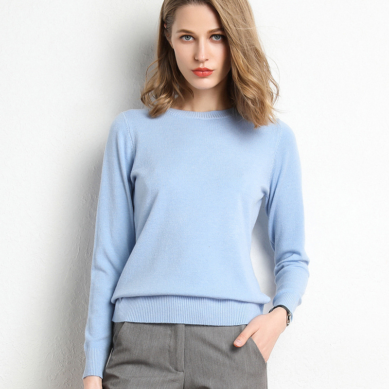 Round neck sky blue