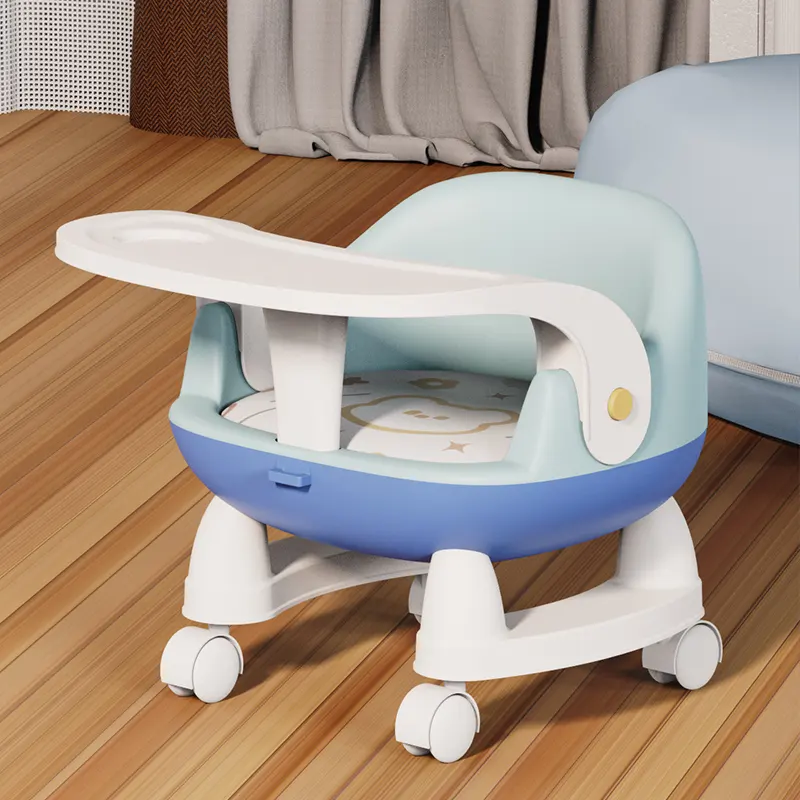 Nouveau design personnalisé multifonction chaise d'alimentation pour bébé antidérapant chaise pour bébé avec roue et musique