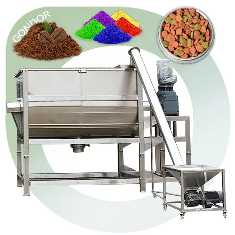 Industrial Horizontal Stainless Steel Price Paddle Substrate Mix Machine Ribbon Blender Dry Powder Mixer