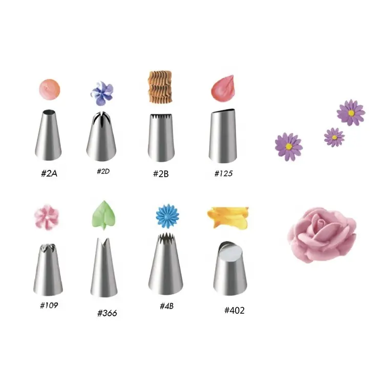 Hot selling 2023 stainless steel diy baking complete pastry icing piping tips nozzle tool cake decorating set