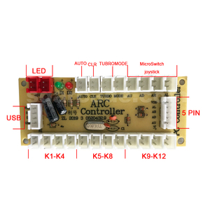 Juego de arcade para juegos de pc, controlador usb codificador, 6 botones para piezas de joystick, 1 jugador