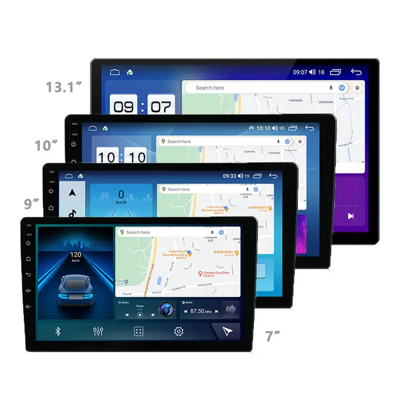 MEKEDE Stereo mobil Universal, pemutar DVD Audio mobil dengan layar Ips 2Din, sistem navigasi otomatis Android 12 13
