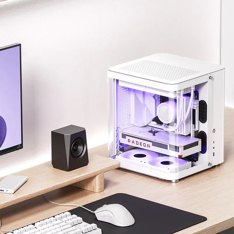 Heißer Verkaufs fall Jonsbo TK-1 Weiß RGB Mini Tower Fall PC Gaming CASE