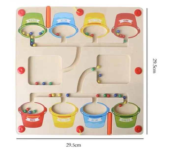 割引磁気色と数迷路木製モンテッソーリおもちゃ子供のためのカウントと色の並べ替え磁気ボード感覚おもちゃ