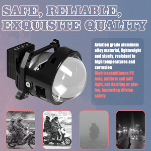 2025 kısa boyutu 3.0 inç Bi Led projektör Lens soğutma fanı ile 120 watt far mavi Lens evrensel arabalar için parantez ile - Product Image 5