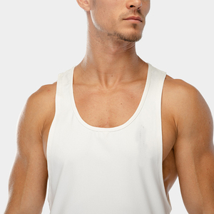Venta al por mayor de impresión de pantalla de algodón de los hombres en las axilas lateral básica gimnasio tapa del tanque - Product Image 4