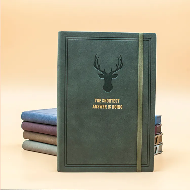 Full Cover Embossed Design PU Leather Diary Custom Note book Notebook