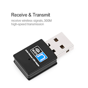 无线迷你USB Wifi适配器802.11N 300Mbps USB2.0接收器加密狗网卡台式机笔记本电脑，适用于视窗7 8 10 11 - Product Image 2