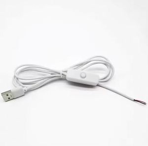 黑色1.5m 5V USB 2.0连接器开路裸端按钮电源开关电缆 - Product Image 2