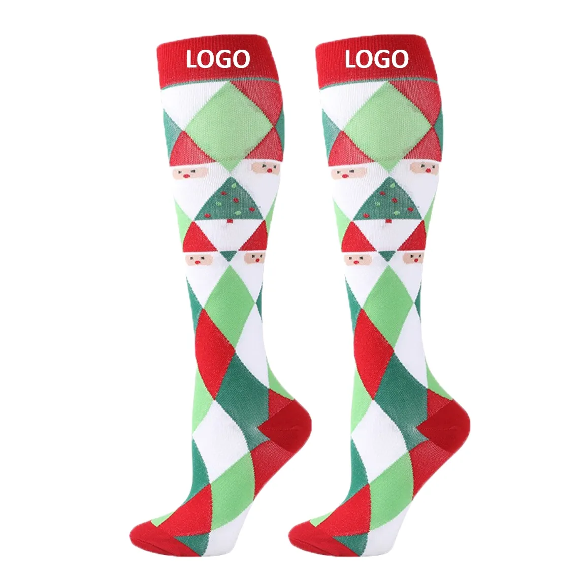 Vendita diretta in fabbrica all'ingrosso calzini natalizi sopra il ginocchio calzini personalizzati per le donne