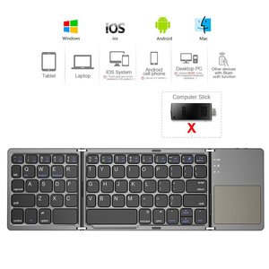 Miniteclado plegable con Bluetooth 3,0, teclado inalámbrico para Windows,Android,ios, tableta, iPad, teléfono - Product Image 3