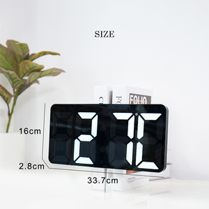 Fabrik Großhandel Fernbedienung Zeit Temperatur Datum Anzeige Wecker Minimalist ische Ziffern LED Digital Wanduhr - Product Image 5