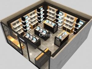 Pantalla de estilo moderno para ordenador portátil, escaparate de madera de alta gama, diseño de interior de tienda de ordenador - Product Image 6