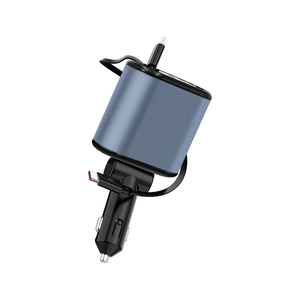 Fast Charging Car Phone Station <strong>Charger</strong> 4 in 1 LED Digital Display Retractable 2 Cables Type C Car Adapter for <strong>All</strong> Mobile Phone - Product Image 3