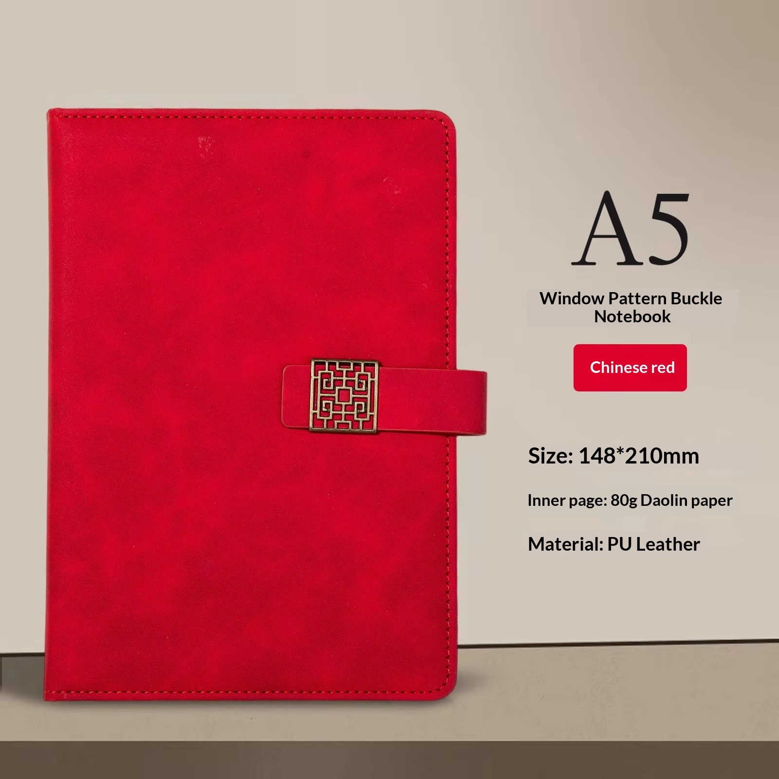 Clips de bolsillo rojos para carpeta A5 - 100 hojas, 200 páginas