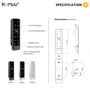 KEMUU Tuya Smart Lock für Schrank Digitales RFID-Kartens chrank schloss Umkleidekabine PIN-Code Schranks chloss mit Alarm - Product Image 4