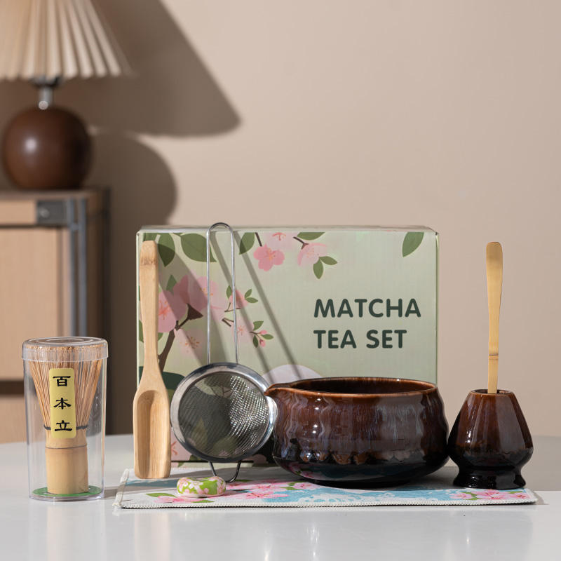 ชุดถ้วยมัทฉะเซรามิก 8 ชิ้น สไตล์ 4