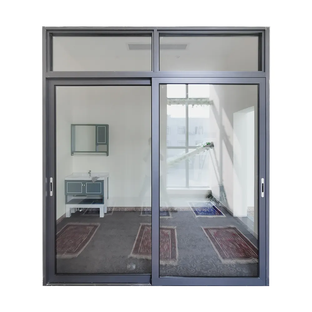 scorrevole in alluminio armatura casa porta con vetro blindato