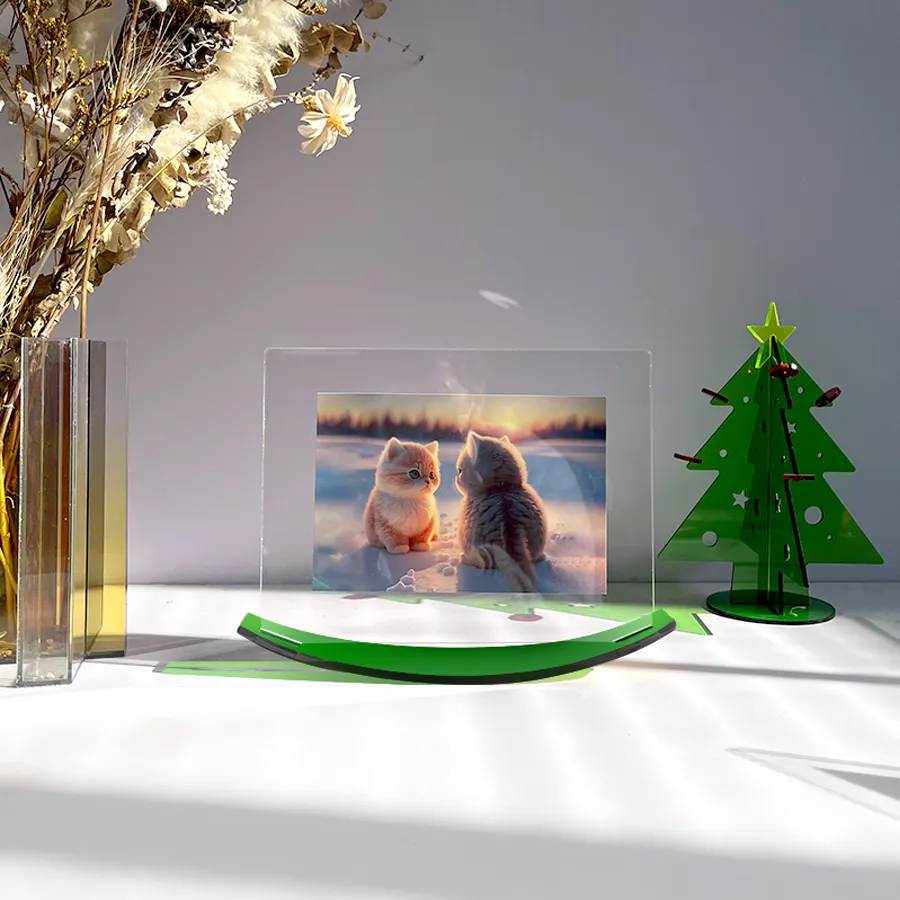 Marco DE FOTOS creativo soporte de exhibición marco de fotos de cristal acrílico cartel de moda MARCO DE postal para montaje en pared de escritorio