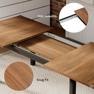 6 chỗ ngồi mở rộng phòng ăn bàn ăn và ghế đặt với khung kim loại - Product Image 2