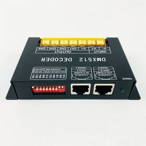 RGBW DMX512 Decoder nero acciaio cassa 12-24V 8A/CH 4 canali RGBW LED Strip Controller DMX 512 Decoder - Product Image 2