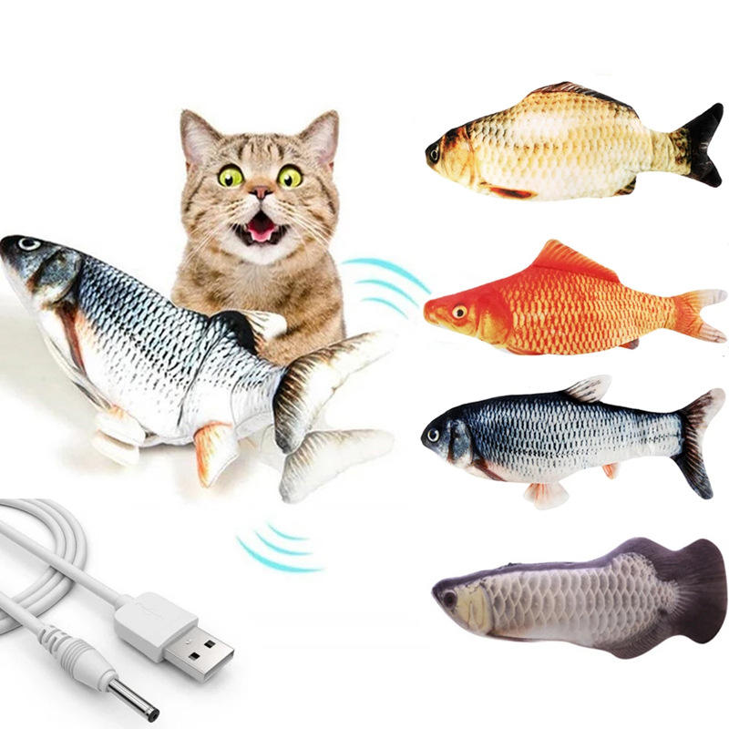 Amazon Douyin web celebrity electric fish cat toys will beat the simulation of fish plush toys pet toys