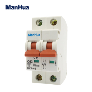 Interruptor de circuito eléctrico de doble Polo para el hogar, disyuntor MCB curvo C D, 16A, 32A, 63A, AC230V, 10KA, carril DIN - Product Image 6