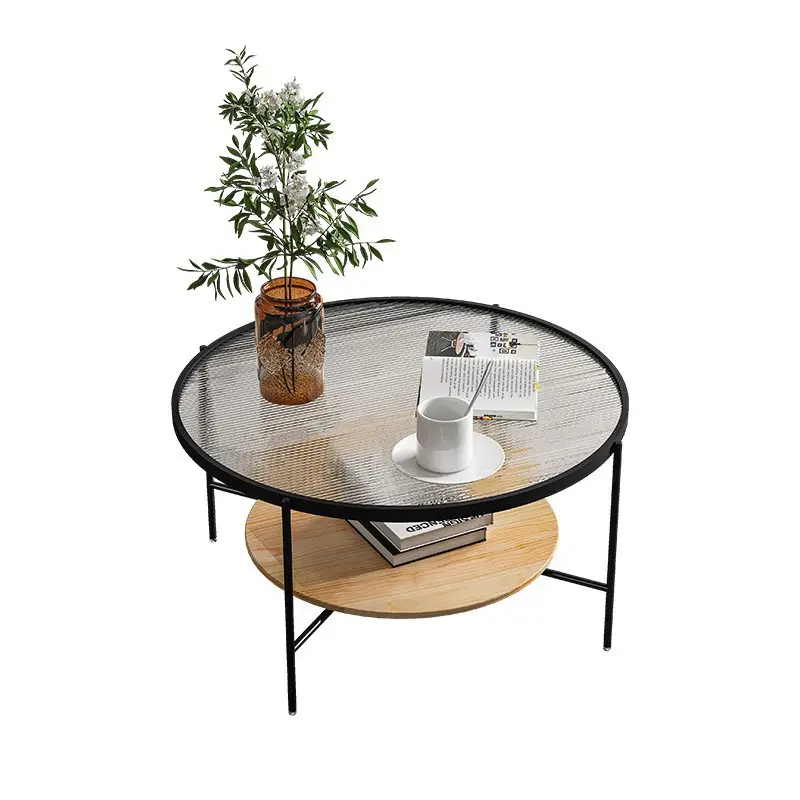Amazon mesa de café, venda quente, preto temperado, moderno, redondo, metal, fancy, formato de s, vidro extensível, de vidro