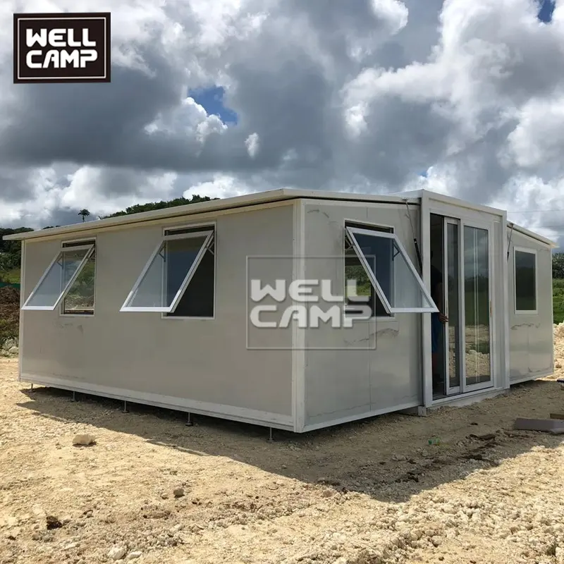 Wellcamp 40ft pieghevole espandibile contenitore vivente casa per rifugiati alloggiamento e case a prezzi accessibili villa resort