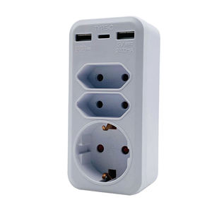 Enchufe de pared multifunción estándar europeo con adaptador USB Enchufe de toma de corriente múltiple con adaptador de viaje Usb Enchufe DE LA UE de Alemania - Product Image 5