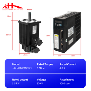 17-Bit 110mm 1.5kw 220vac 3000rpm üç fazlı AC Servo Motor ve darbe Servo sürücü için ağaç İşleme makinesi satılık mevcut - Product Image 2