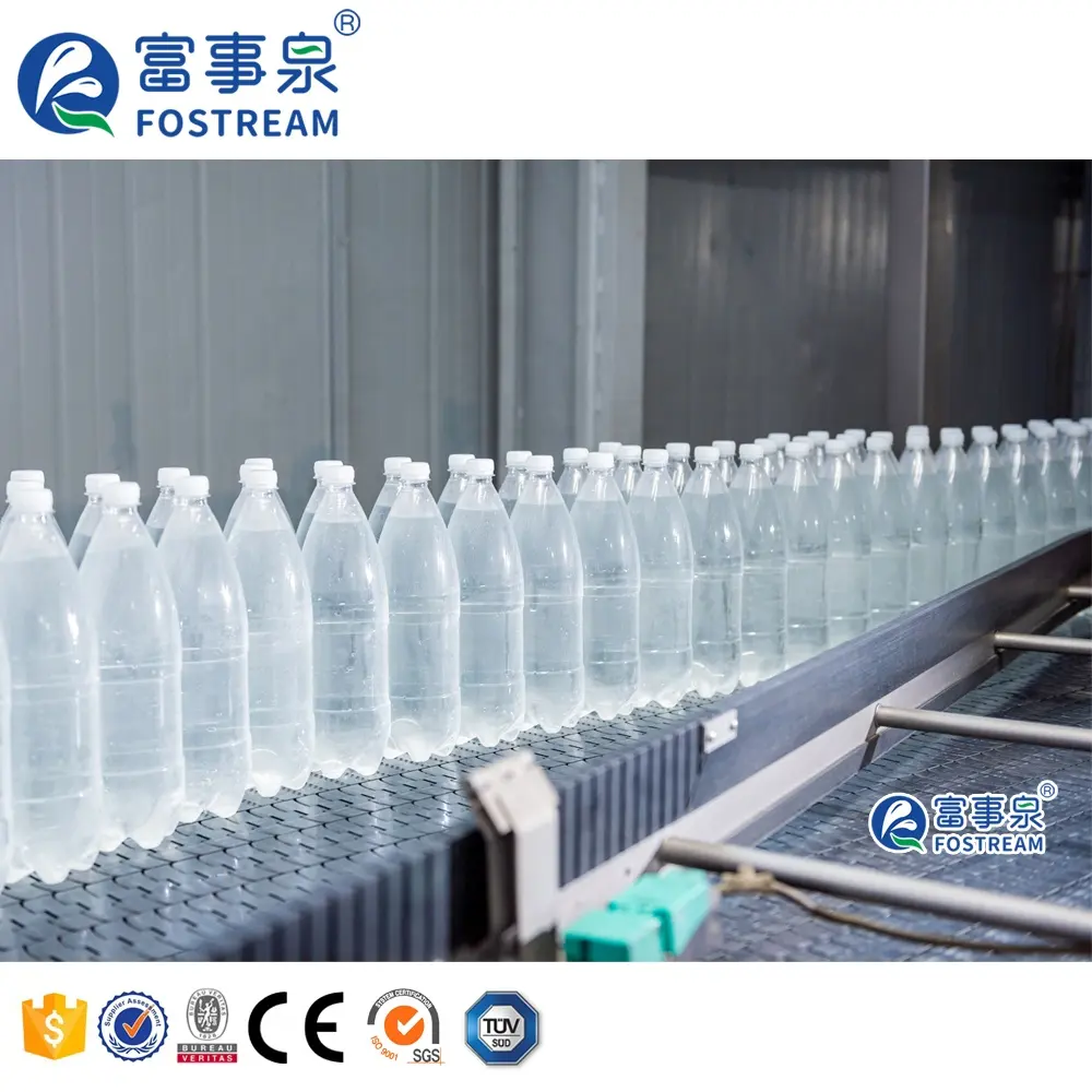 Garanzia commerciale PET plastica vetro imbottigliato riempimento linea di produzione/attrezzatura/sistema di acqua purificata