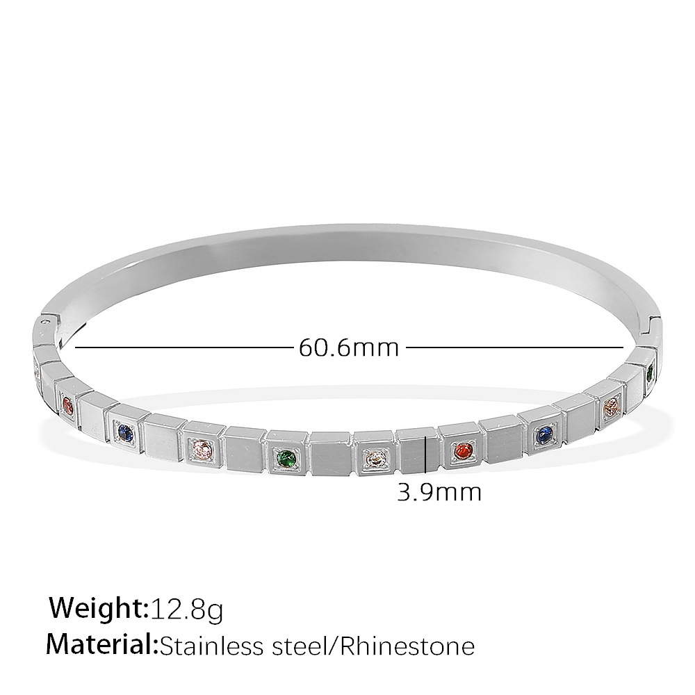 SZ213CRS Colored Diamond Silver Bracelet
