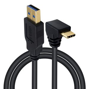 <strong>USB</strong> <strong>3</strong>.<strong>0</strong> <strong>Type</strong> a Male to <strong>USB</strong> <strong>Type</strong> C <strong>3</strong>.<strong>1</strong> Charger Cable Data Sync Charge up Down 90 Degree Angle