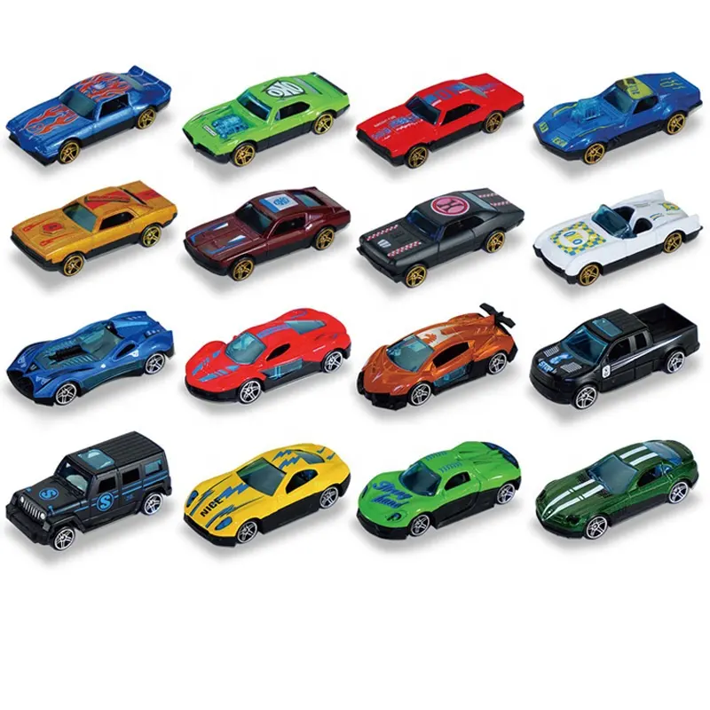 12 buah/kotak mainan mobil Die Cast Model mobil logam tarik belakang warna acak Model Mini koleksi mainan terbaik untuk anak-anak