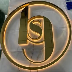 Logotipo personalizado Backlit Alphabet Outdoor <span class=keywords><strong>Led</strong></span> Decor Publicidade Canal Letter Sign Metal Wall logotipo 3d Business Sign