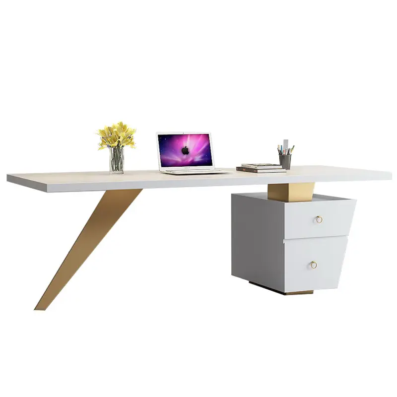 Оптовая продажа, простой дизайн, скандинавский роскошный стол из массива дерева, компьютерный стол для дома и офиса, белый маленький офисный стол