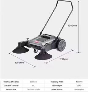中国製ノンパワー工業用手動スイーパーハンドプッシュウォーク-家庭用ロードメカニカルローリングブラシ - Product Image 6