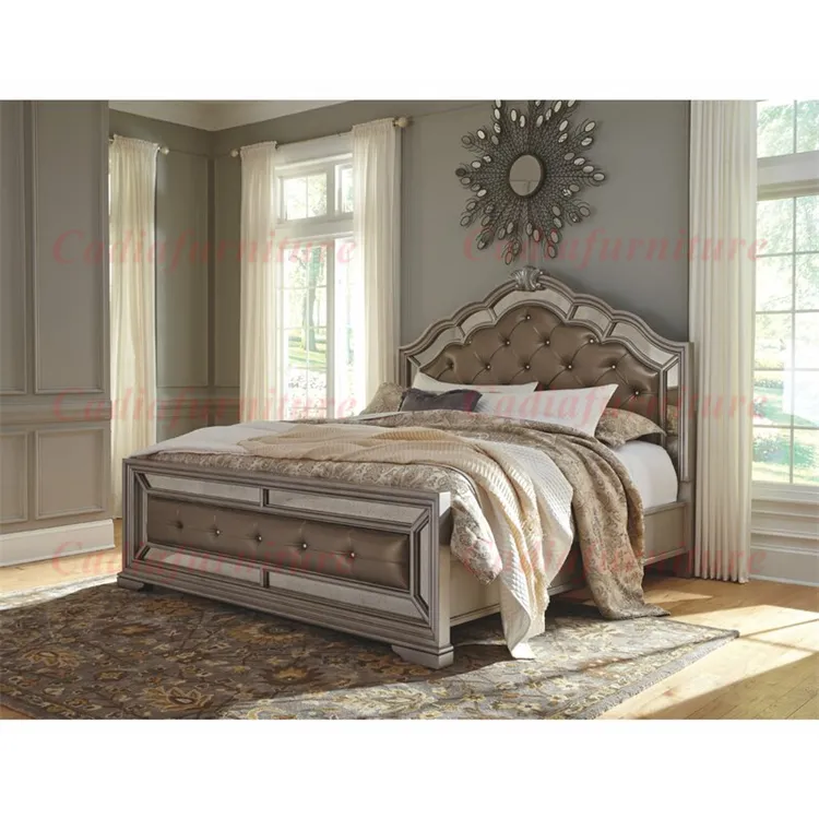 Set di mobili per camera da letto americana dal Design moderno mobili per camera da letto King Size in legno di lusso mobili per la casa camera da letto completa in legno antico