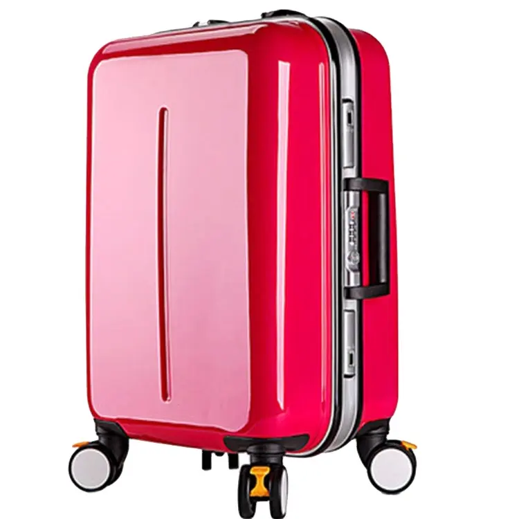 Kostenlose Probe Luxus Aluminium rahmen TSA Lock Aluminium Trolley Hard Case Gepäck Reisetasche auf Rädern